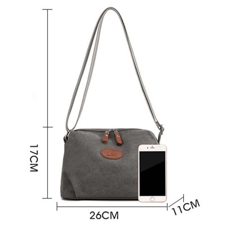 Umhängetasche aus Canvas für Damen, leicht, kleine Schultertasche