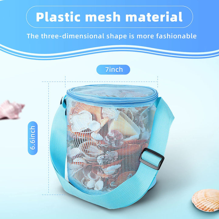 4 Stück Strandtasche für Kinder Sommerferien Muschelsammeltasche