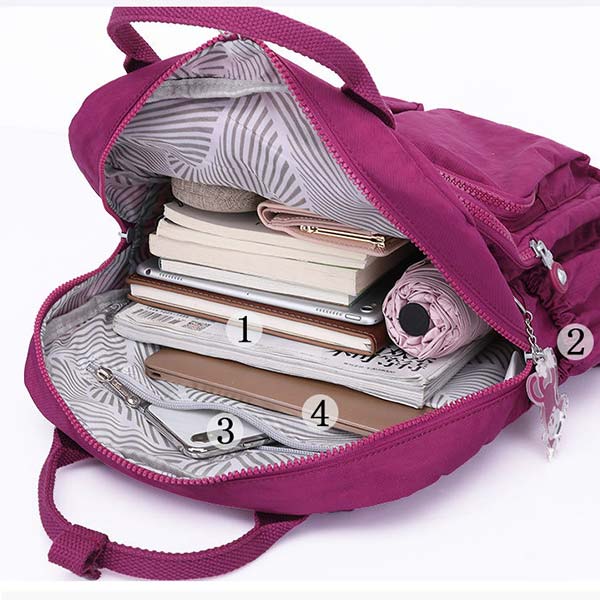 Wasserfester Schulrucksack mit mehreren Taschen