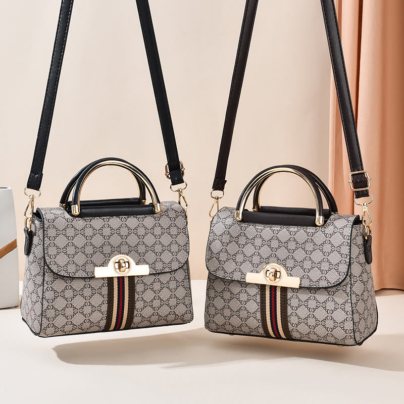 Damen Clamshell Schnalle Handtasche Abnehmbarer Riemen Retro Umhängetasche