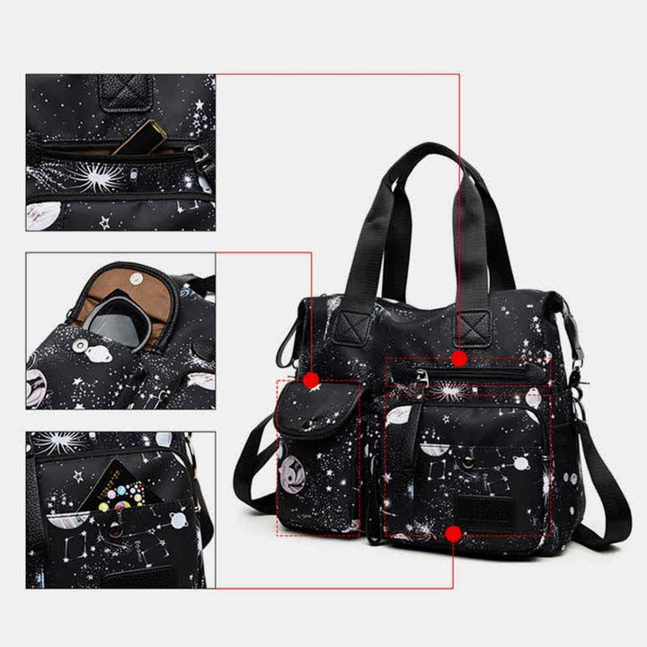 Leichte Tragetasche mit mehreren Taschen für Damen, Mehrzweck-Umhängetasche