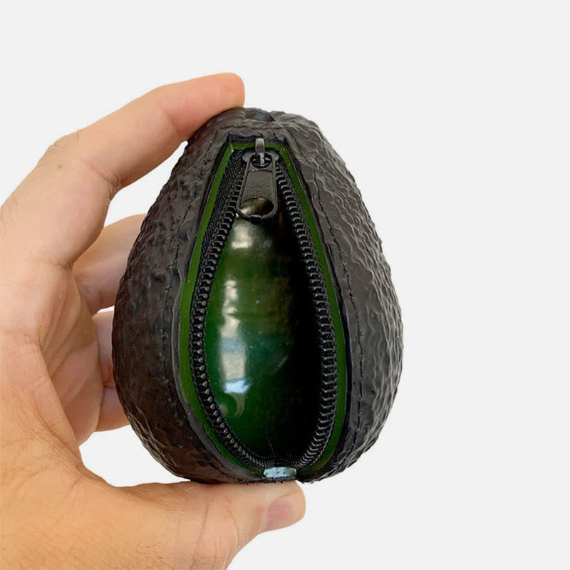 Kreative Geldbörse, lebendige Cartoon-Avocado-Form, Geldbörsentasche