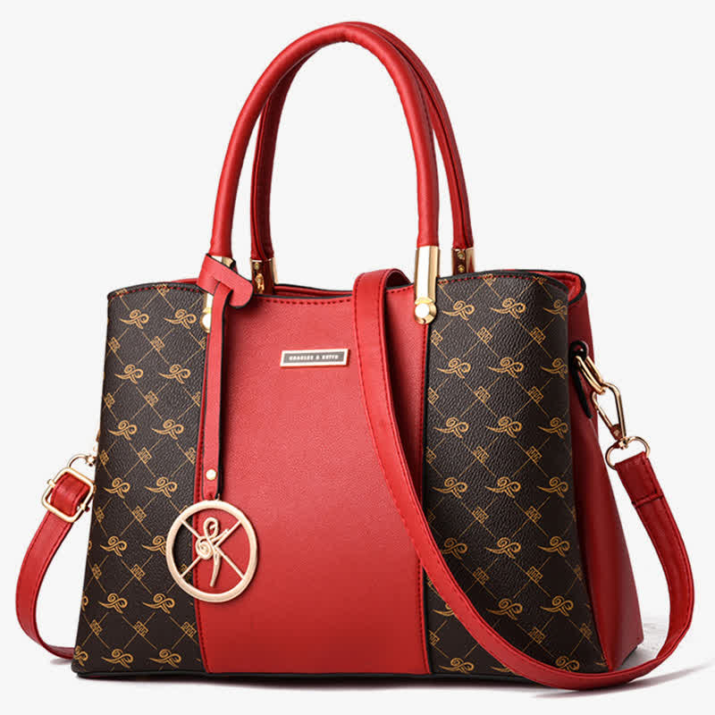 Umhängetasche mit drei Fächern, Schultertasche, Handtasche für Damen