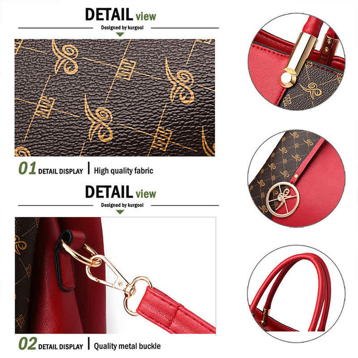 Umhängetasche mit drei Fächern, Schultertasche, Handtasche für Damen