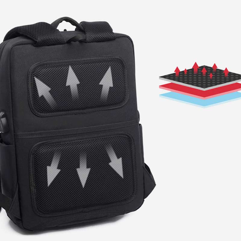 Multifunktionaler, robuster, atmungsaktiver Reise-Laptop-Rucksack mit großer Kapazität und USB-Ladeanschluss