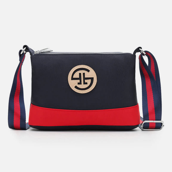 Kleine Umhängetasche mit dreifachem Reißverschluss, leichte, wasserdichte Nylon-Handtasche für Damen