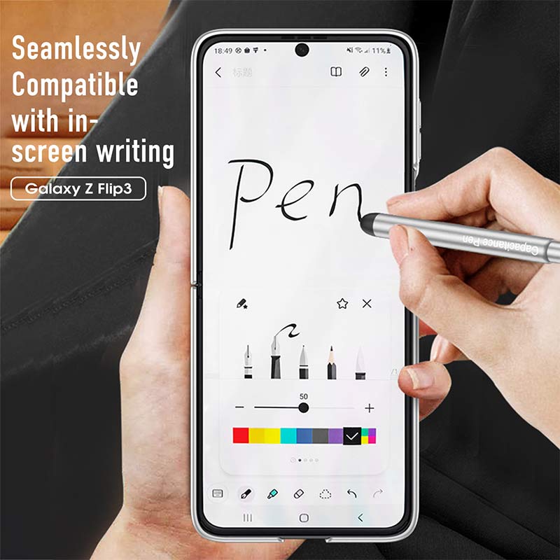 Handyhülle für Galaxy Z Flip 3 mit Stift, Anti-Drop-Scharnierschutz, Telefonabdeckung