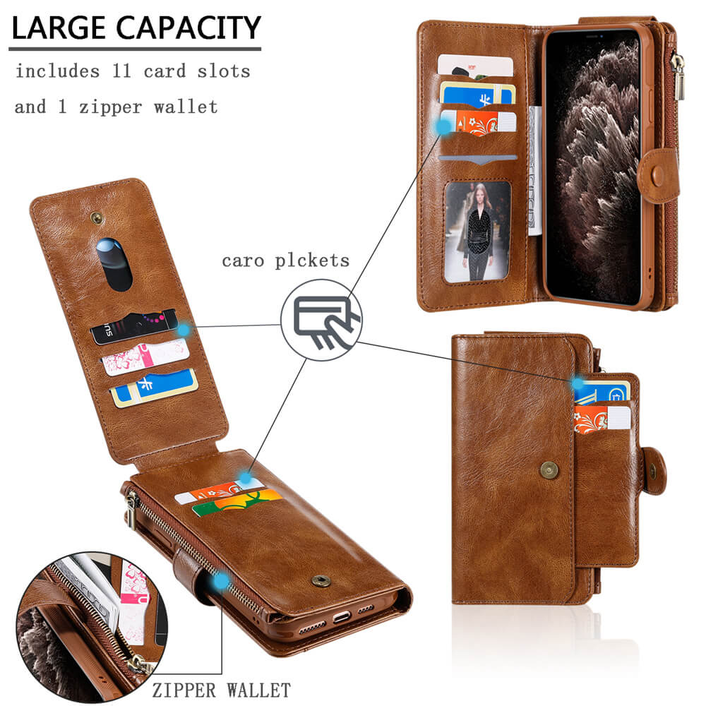 Abnehmbare magnetische Vintage-Brieftaschenhülle für das iPhone
