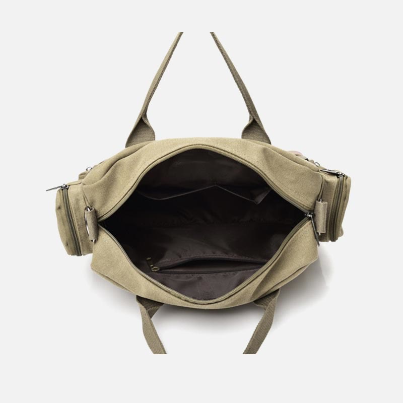 Messenger Bag für Herren, lässige Umhängetasche aus Canvas mit mehreren Taschen