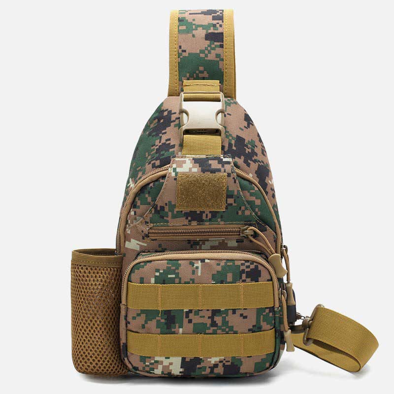 Taktische, militärische, leichte Schultertasche mit mehreren Taschen und USB-Ladeanschluss