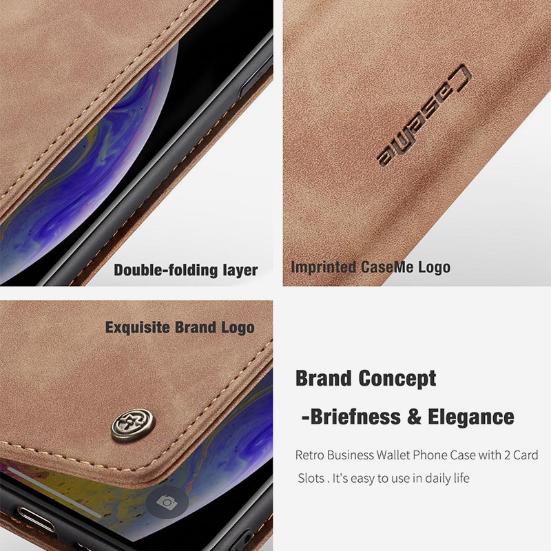 Leder-Handytasche, Handytasche für iPhone, Samsung, mit Kartenhalter, Geldscheinfach