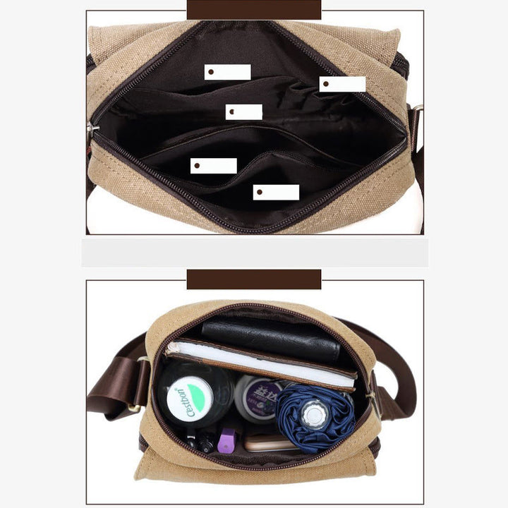 Verdickte Canvas-Tasche für Herren, bedeutende Umhängetasche mit dickem Riemen