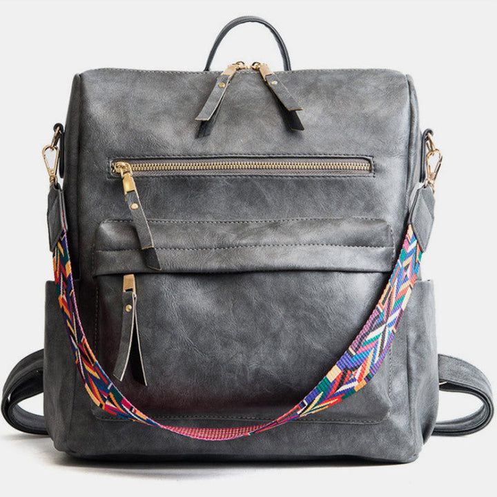Großer Schulrucksack aus Leder