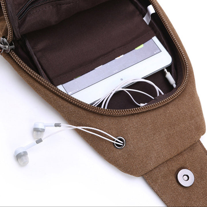 Multifunktionale Schultertasche aus Canvas im Vintage-Stil