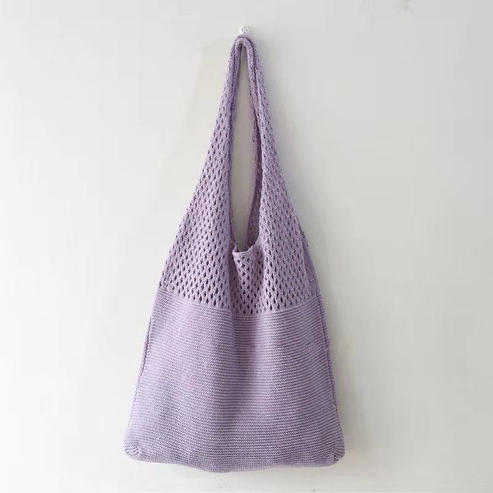 Einkaufstasche für Frauen im ethnischen Stil aus Wolle gestrickte Schultertasche