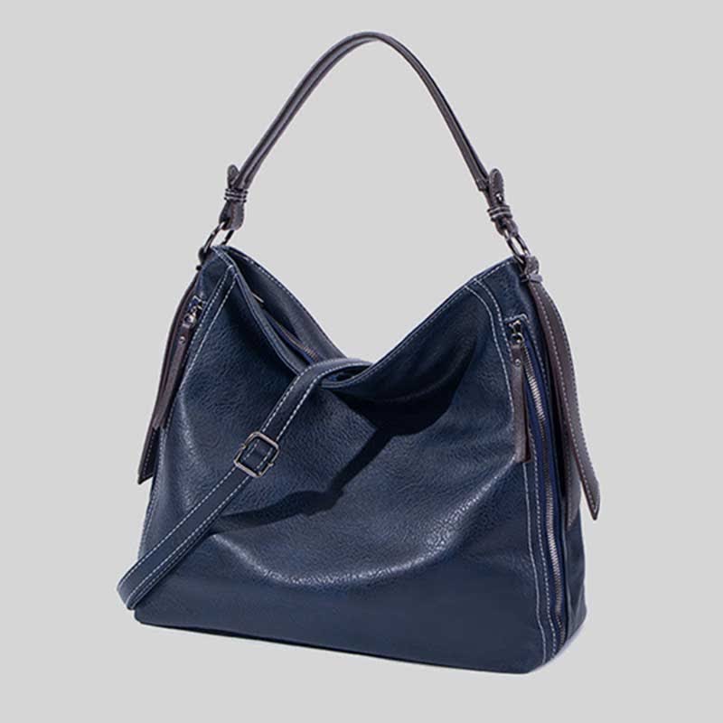 Retro-Handtasche für Damen, groß, Designer-Hobo-Tasche aus Leder