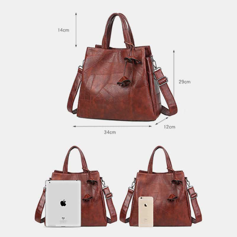 Retro Damen Handtasche Dreifachfach Schultertasche Umhängetasche