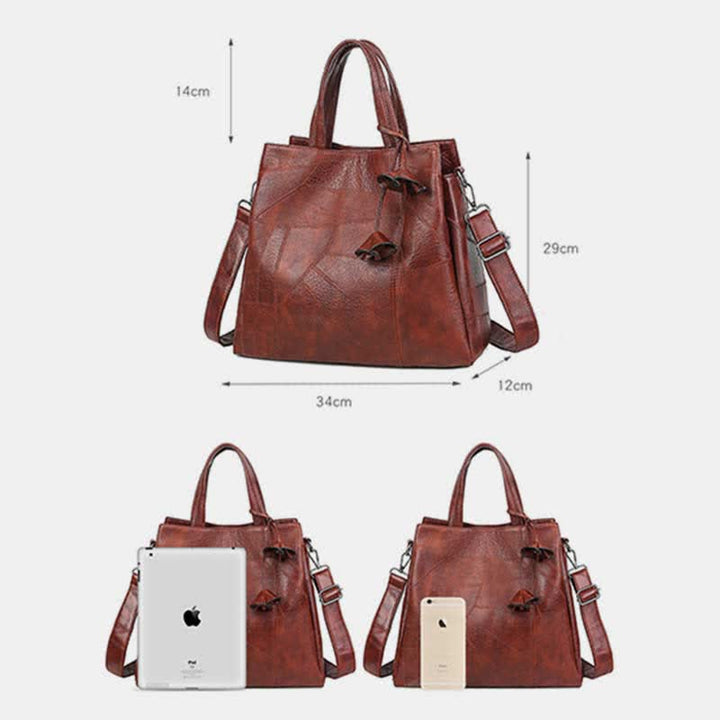 Retro Damen Handtasche Dreifachfach Schultertasche Umhängetasche