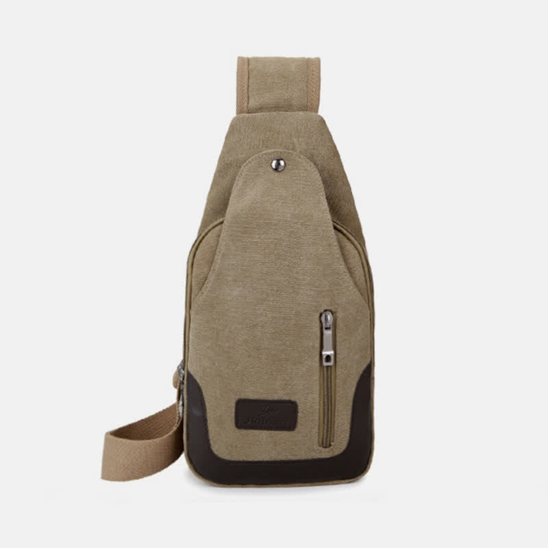Schultertasche aus Segeltuch für Herren, für Outdoor-Reisen, Camping, Brust, Tagesrucksack