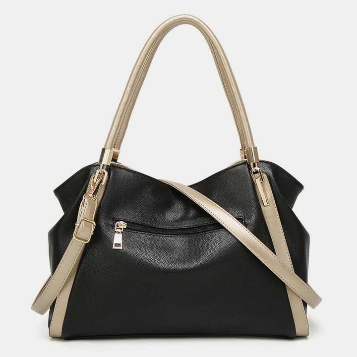 Große Handtasche aus Leder für Damen mit Reißverschluss und Tragegriff oben