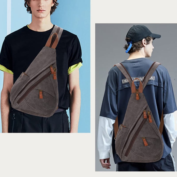 Lässiger Reise-Schulterrucksack aus Segeltuch für Damen und Herren