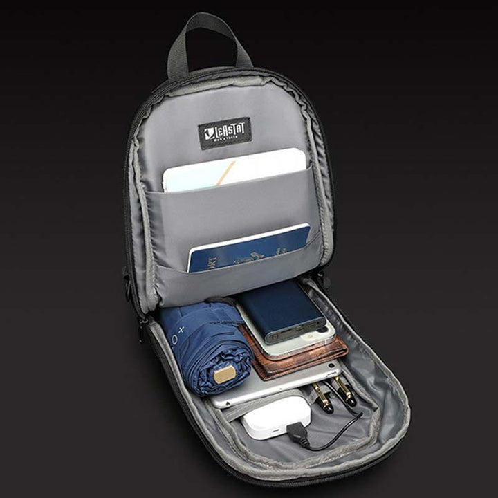 Schultertasche für Herren, Business-Umhängetasche mit USB-Ladefunktion