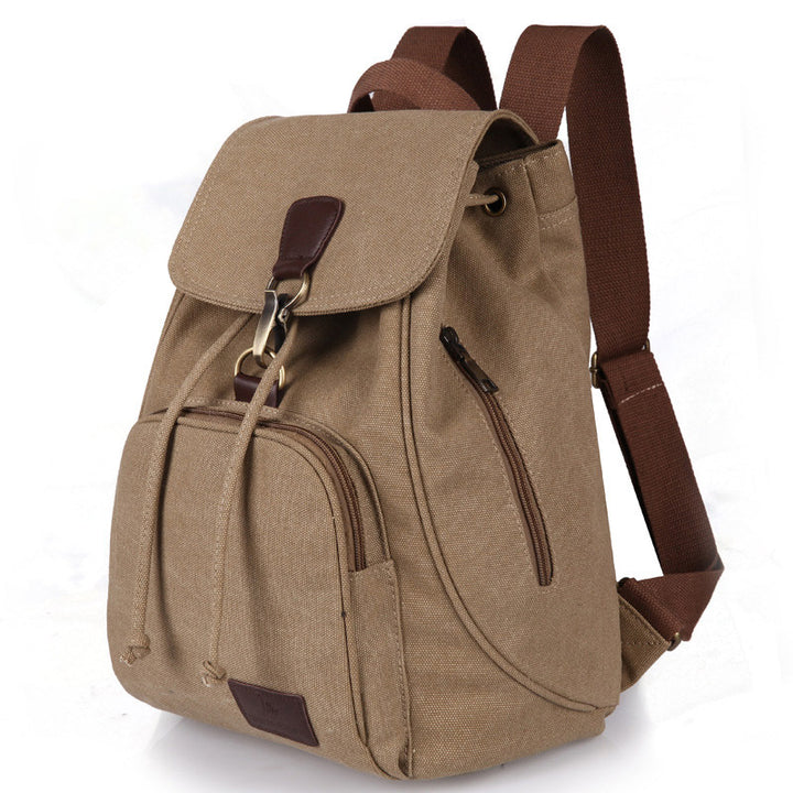 Canvas-Rucksack für Damen und Mädchen, Vintage-Stil, mit Kordelzug, für die Schule, Reisen