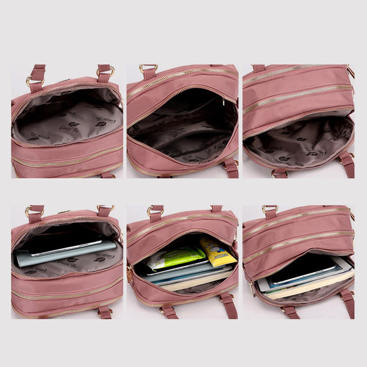 Handtasche für Damen, leicht, mehrere Taschen, abnehmbarer Riemen, Umhängetasche