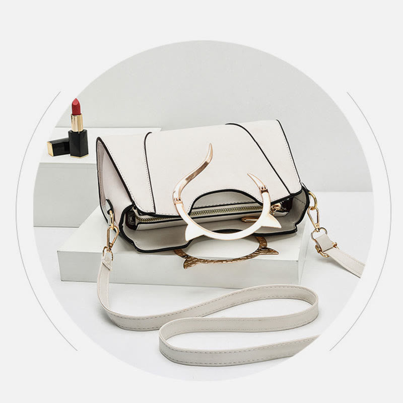 Süße Handtasche in Katzenform mit Griff für Damen, verstellbarer Riemen, Umhängetasche