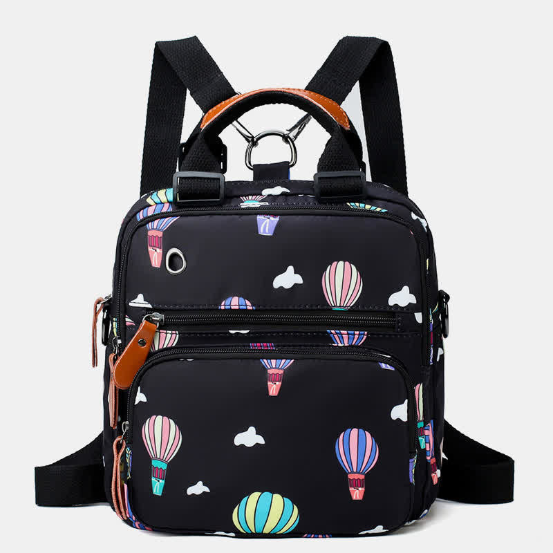 Multifunktionaler wasserdichter Rucksack mit Blumendruck, Wickeltasche mit Blumenmuster, Umhängetasche 