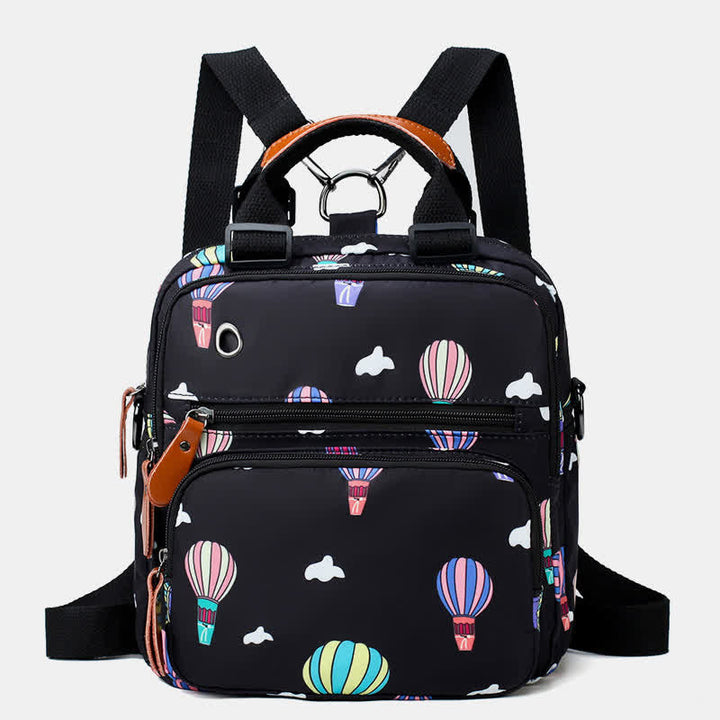 Multifunktionaler wasserdichter Rucksack mit Blumendruck, Wickeltasche mit Blumenmuster, Umhängetasche 