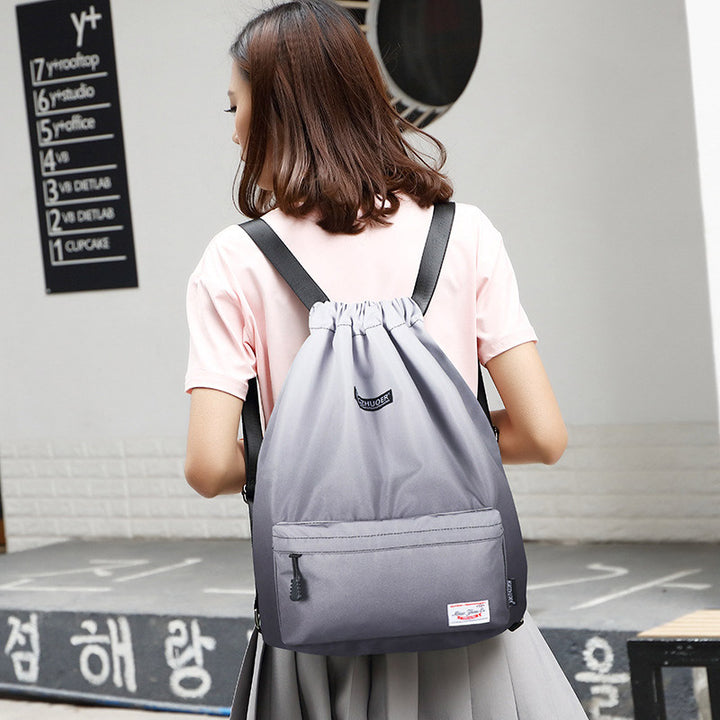 Wasserdichter Nylon-Rucksack mit großer Kapazität und Kordelzug für Sport, Schwimmen, Yoga