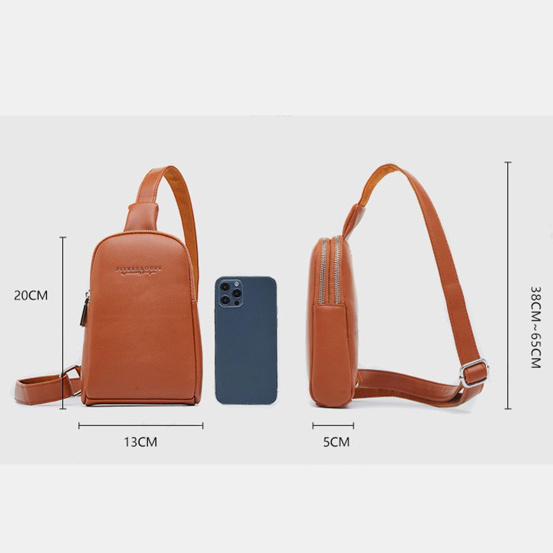 Leichte, lässige Schultertasche für Damen, kleiner Umhängerucksack aus PU-Leder
