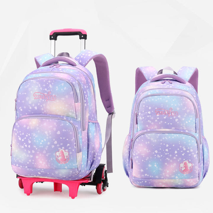 Robuster Schulrucksack aus Nylon mit Rollen, Schultasche für Kinder