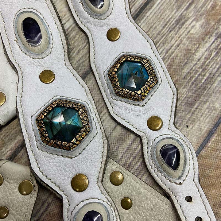Retro Schulter Achseltasche für Frauen Outdoor Nieten Leder Holster