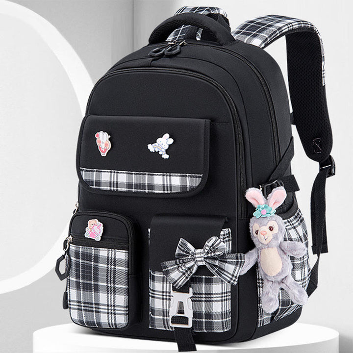 Rucksack für Mädchen, kräftiger Cartoon-Anhänger, leicht, große Kapazität
