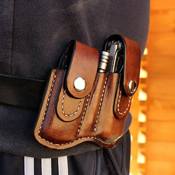 Leder Gürteltasche für Damen und Herren außerhalb des Hosenbundes tragen