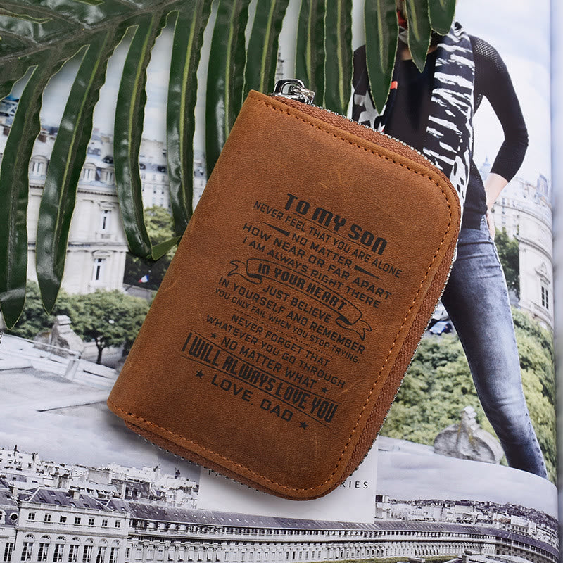 RFID-geschützte Brieftasche für Familienkartenhalter aus Leder als Geschenk