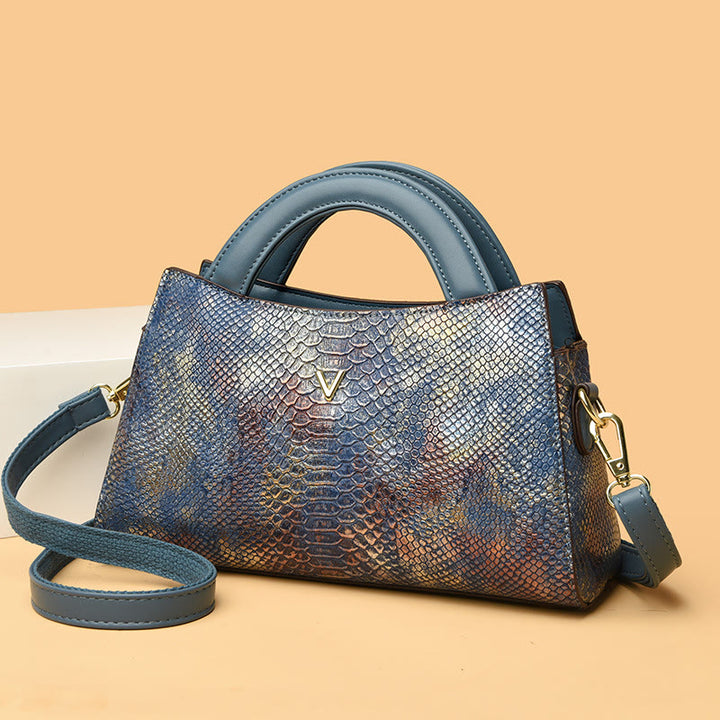 Top-Griff-Tasche für Damen Schlangenhaut-Maserungsform Elegante Umhängetasche