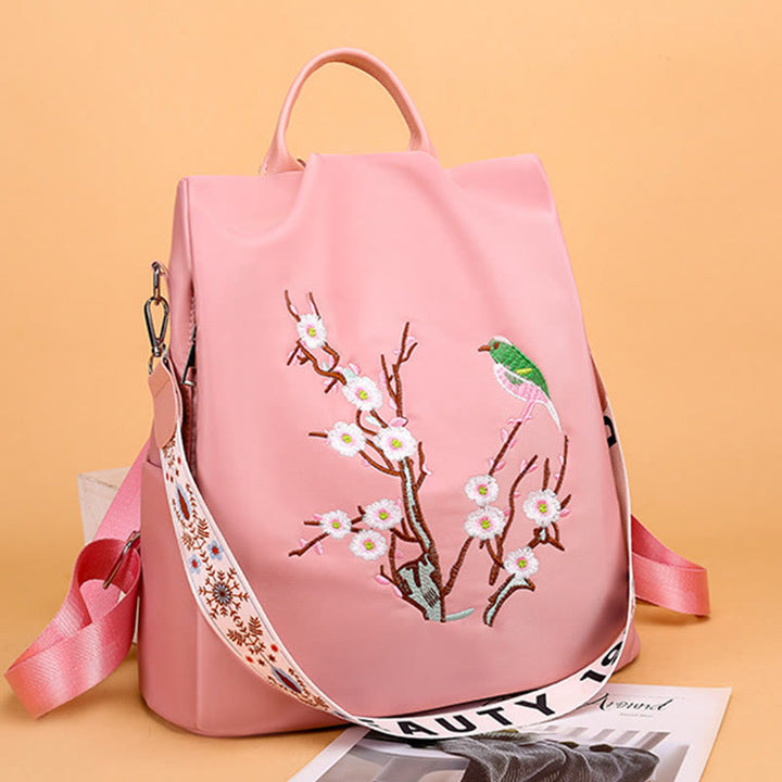 Rucksack für Damen, große Kapazität, Outdoor-Stickerei, Freizeit-Tagesrucksack