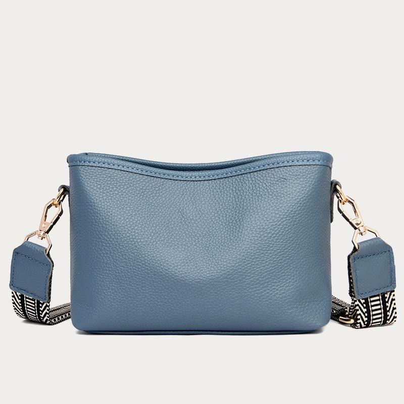 Umhängetasche für Damen, einfarbig, mit Litschi-Muster, Ledertasche