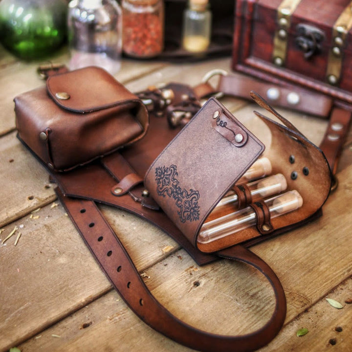 Gürteltasche für Damen, für Outdoor-Camping-Kostüm, Leder, Hüfttasche