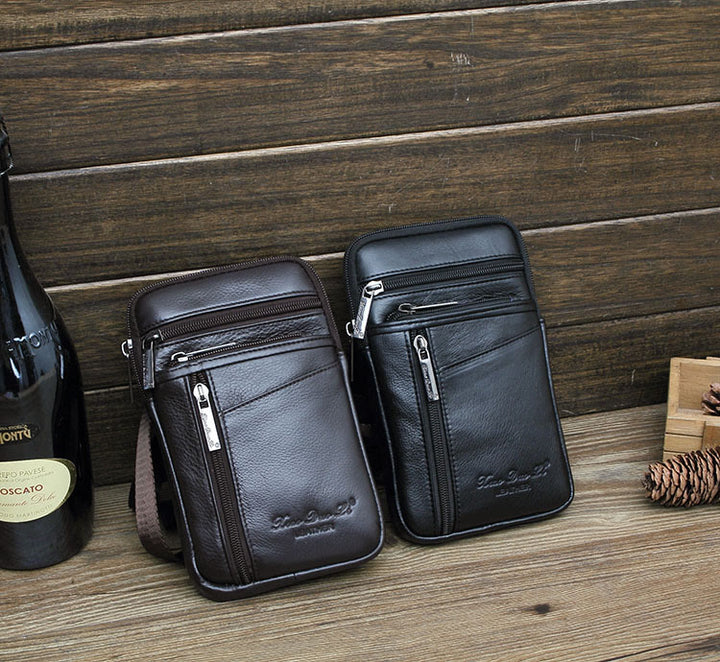 Messenger Bag für Herren, Mini-Umhängetasche aus ultradünnem Leder