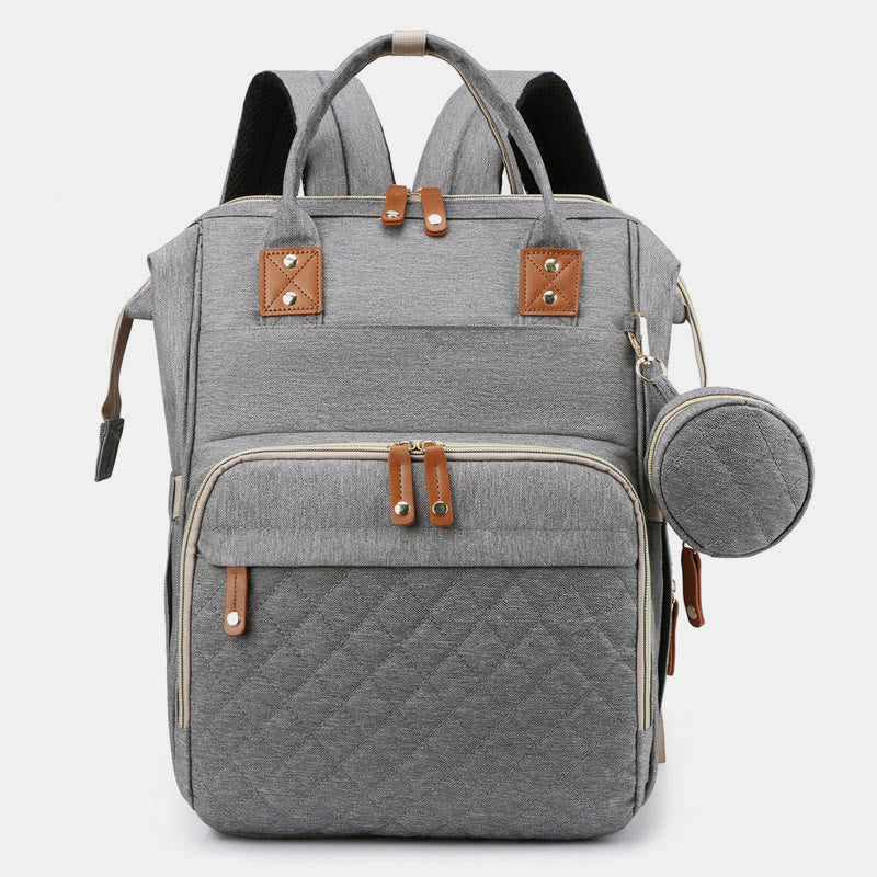 Multifunktionale Mama-Tasche mit Kinderbett, einfacher wasserdichter Oxford-Rucksack