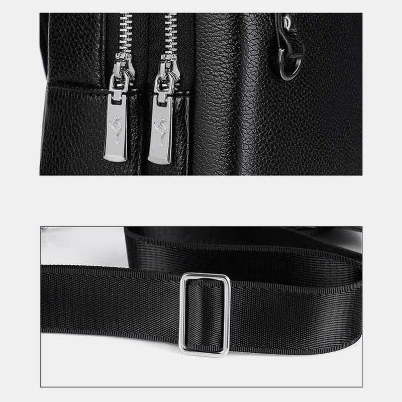 Herren Leder Sling Rucksack Brust Crossbody Schultertasche für Reisen Wandern