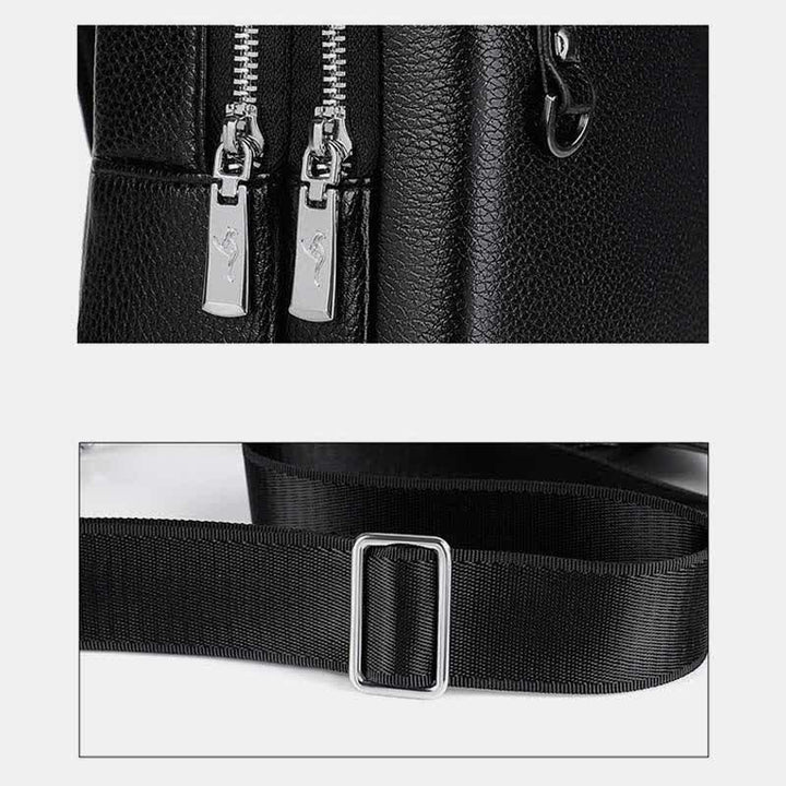 Herren Leder Sling Rucksack Brust Crossbody Schultertasche für Reisen Wandern