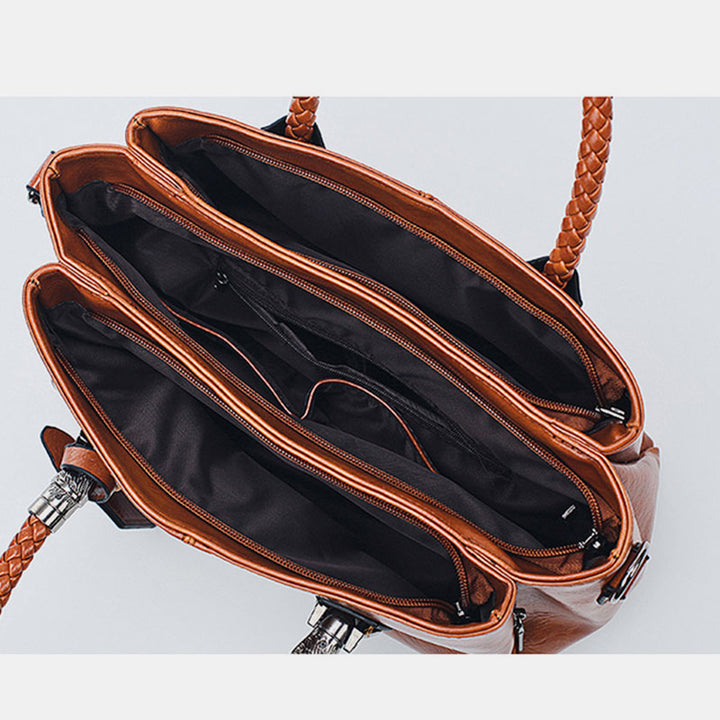 Klassische Retro-Handtasche mit mehreren Taschen 