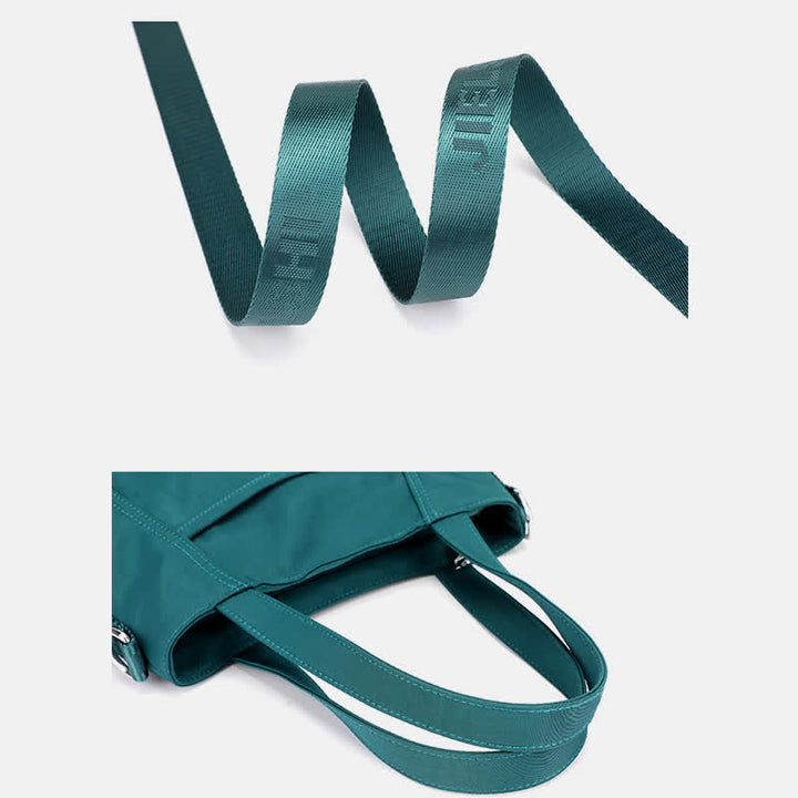 Leichte Umhängetasche aus Nylon mit mehreren Taschen und Reißverschlusstasche für Damen