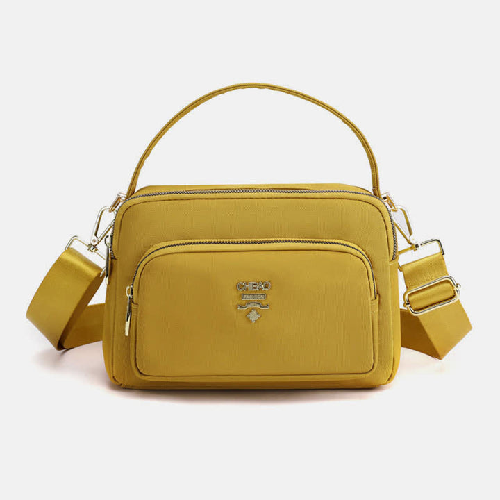 Umhängetasche mit Dreifach-Reißverschluss für Damen, wasserdichte, leichte Schulterhandtasche aus Nylon