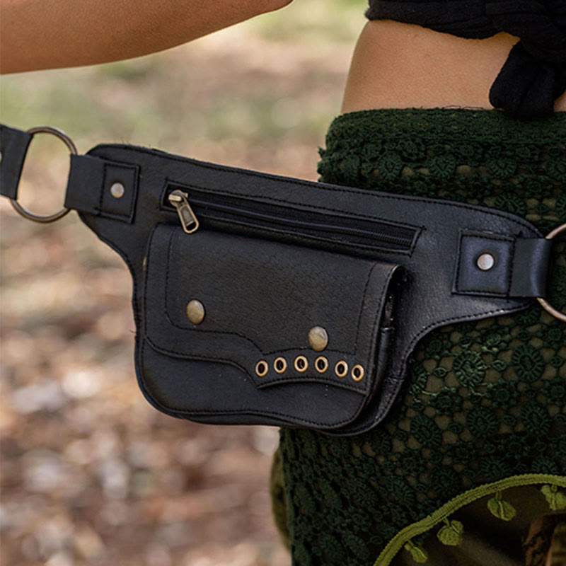 Gürteltasche für Damen, lässig, größenverstellbar, Leder, Taschengürtel